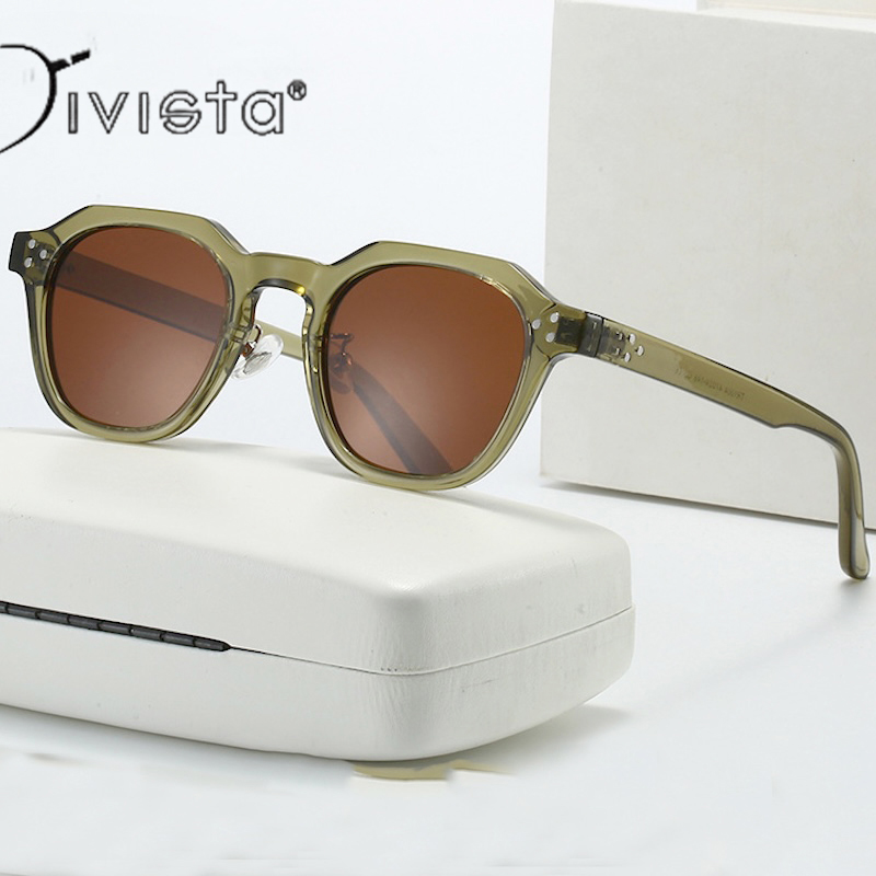 Retro Polarized Sunglasses Men Ultralight TR90 Frame Polygon Women Sun Glasses Outdoor High Quality Travel Eyewear 1004 IVISTA
