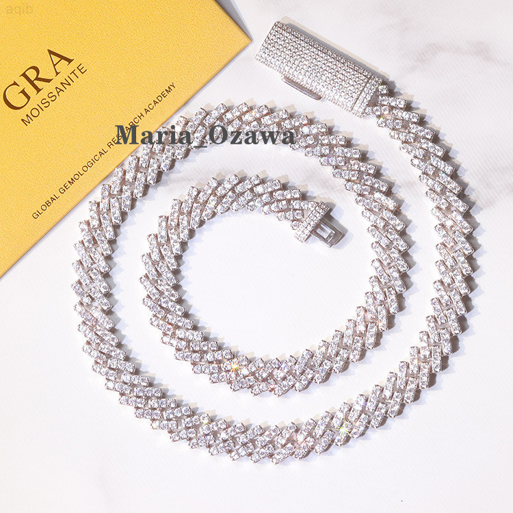 Gra Certificate 10mm Single Row Cuban Chain Fine Jewelry D/vvs Moissanite Cuban Link Chain Rapper Hip Hop Necklace Jewelry