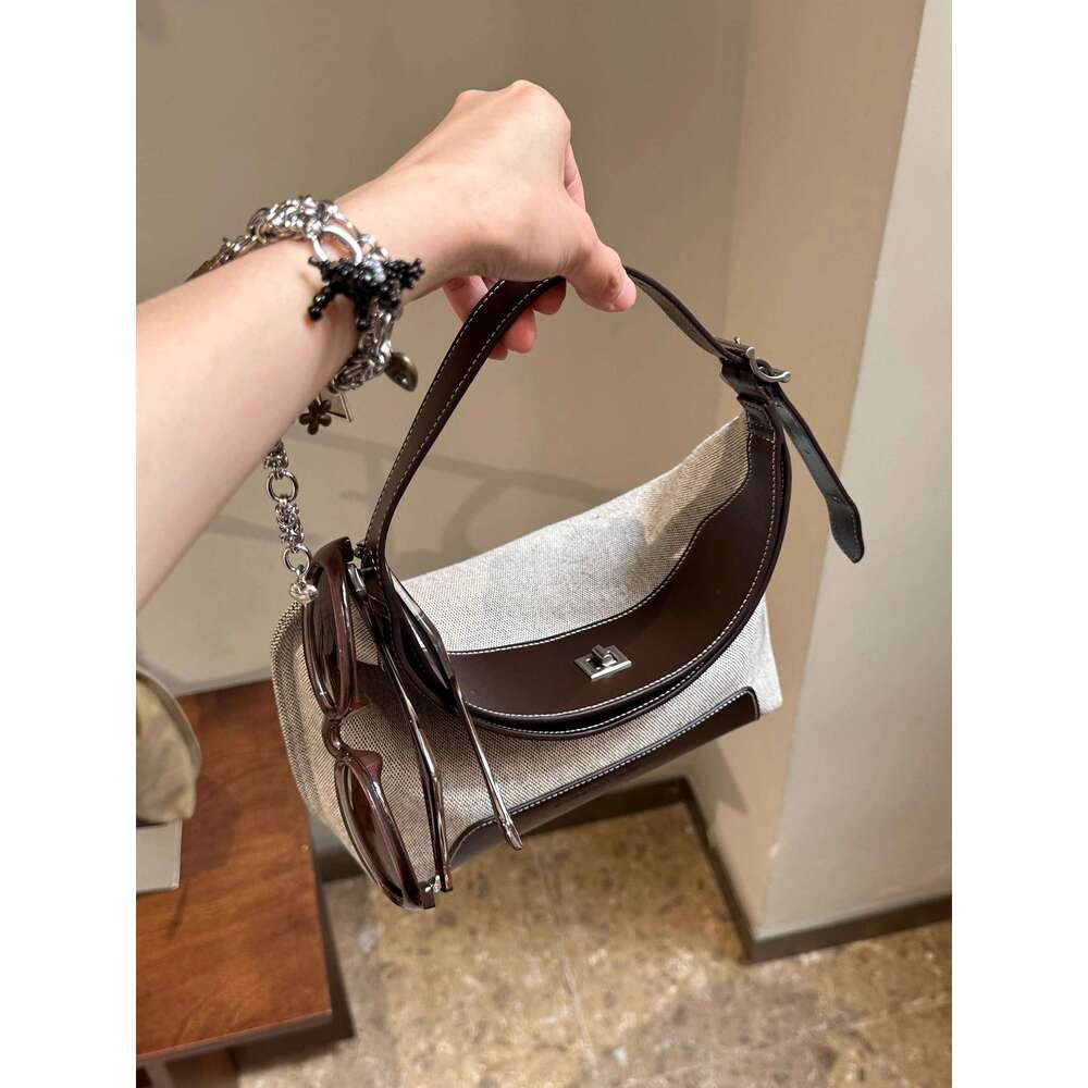 Women's Bags Women's Bags Canvas Underarm For Women's Summer New Collection, Light Luxury, Niche, Premium, Commuter Handheld Box Bag