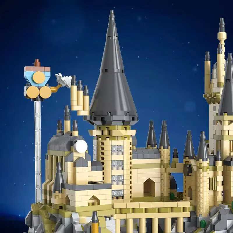 Micro M2050 Magic World Medieval Castle Moc Building Brick Model Assembly Hogwarts Blocks CHIldrens Gift ToysXJ250326