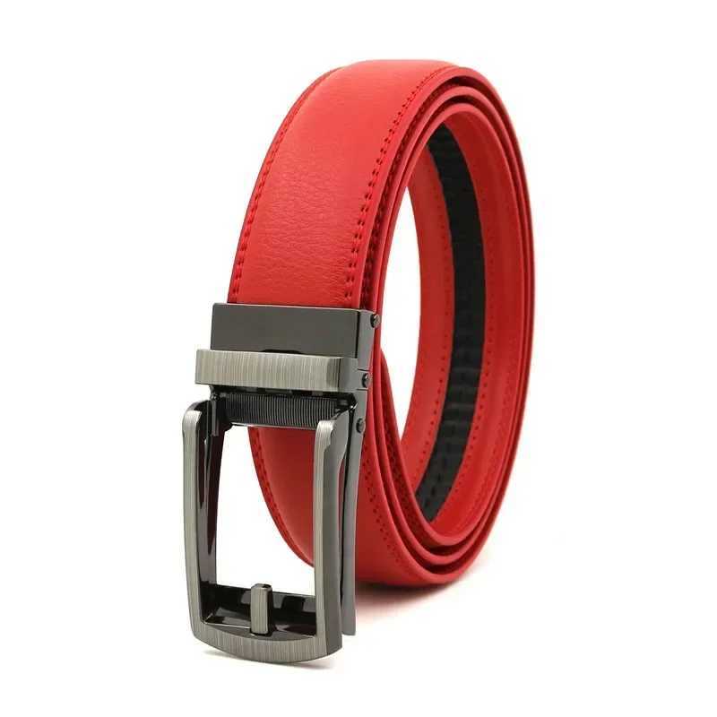 3.5cm genuine leather mens belt alloy automatic buckle double-layer denim business casual mens belt wholesale W250326