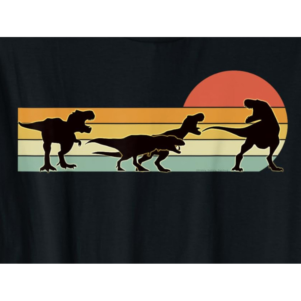 T shirt for Mens T-Rex Dinosaur March Retro Sunset - T-Rex Graphic Tee Casual Tops Clothes Short sleeve cool