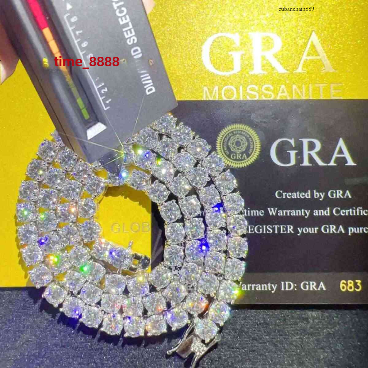 Fine jewelry sterg sier vvs moissanite necklace dia mossanite tennis chain