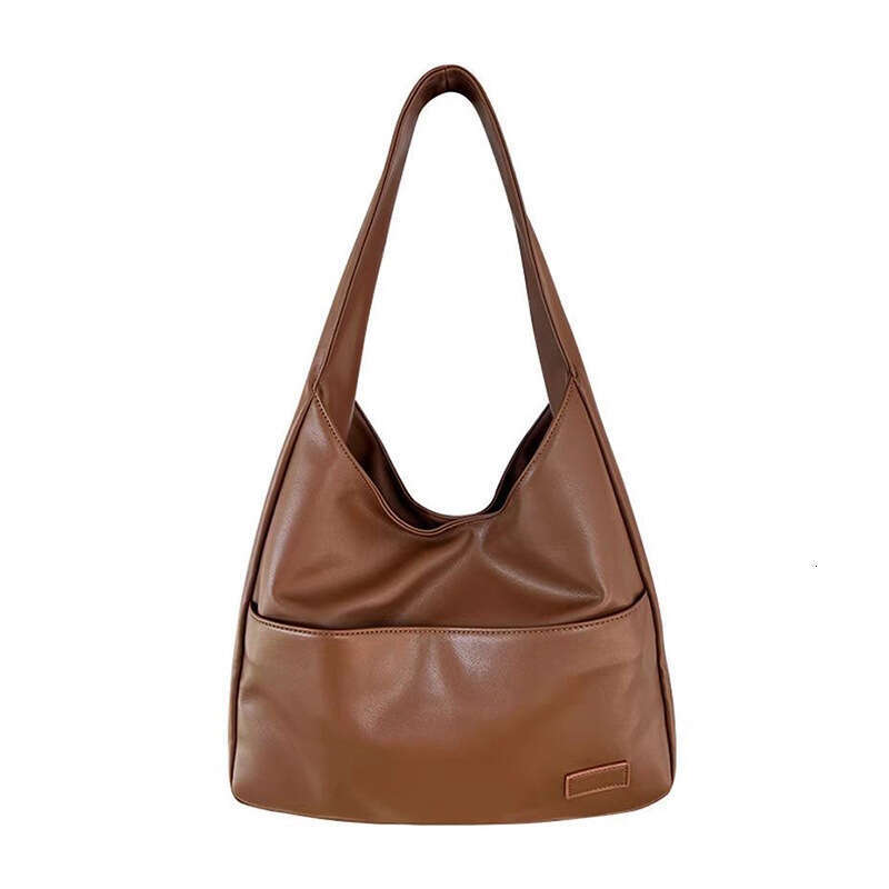 Large capacity water bucket spring and summer 2025, new soft leather tote bag, versatile commuting, college students, class, shoulder bag for women
