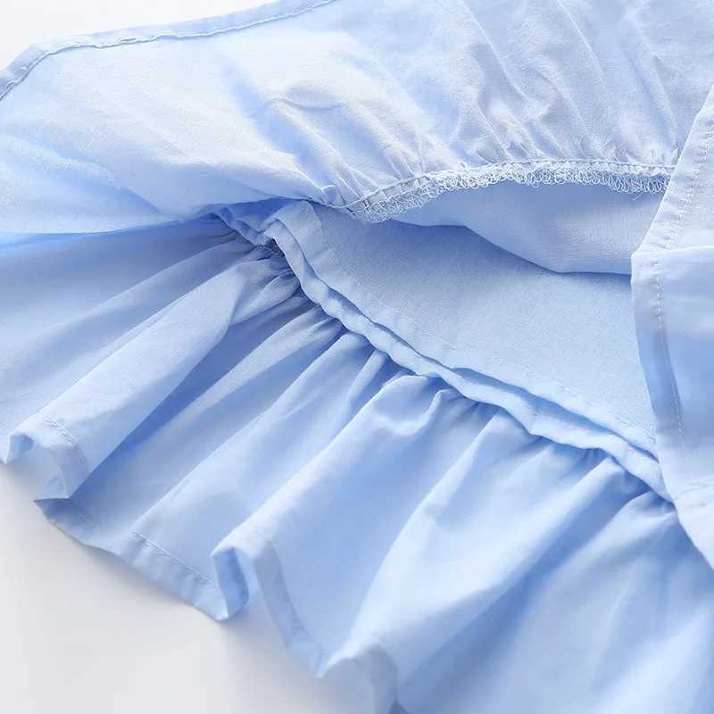 2024 Hot Summer 2 3 4 6 8 10 Year Short Lace Embroidery Lace Cotton Edge Tank Sleeveless Childrens Girls Dress W250326