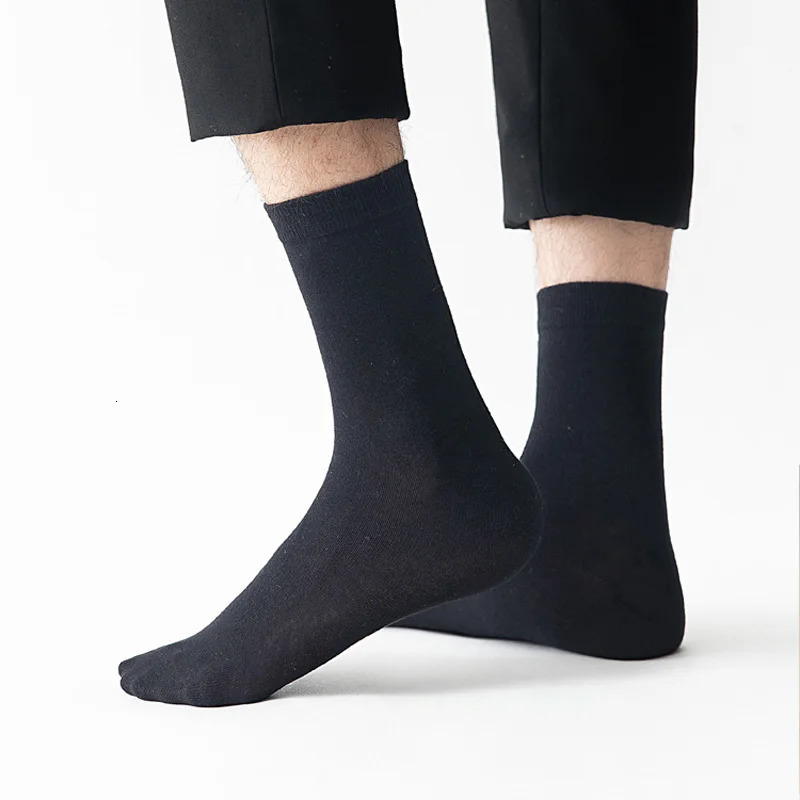 10 pairs/batch of mens pure cotton socks black casual business breathable high-quality mens socks mens Plus size EU38-48 250321
