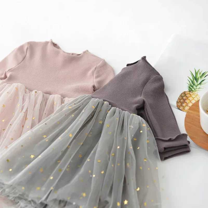 Cherry New Girl Princess Dress Pentagram Long Sleeve Dress Baby Girl Dress Childrens Dress W250326