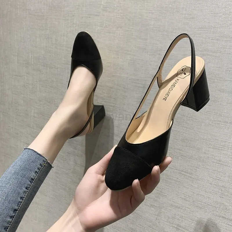 Summer Sandal For Wen High H Sandals Retro Closed Square Toe Mes Shoes Girls Wedding Shoes Elegant Wans Low H Z250326