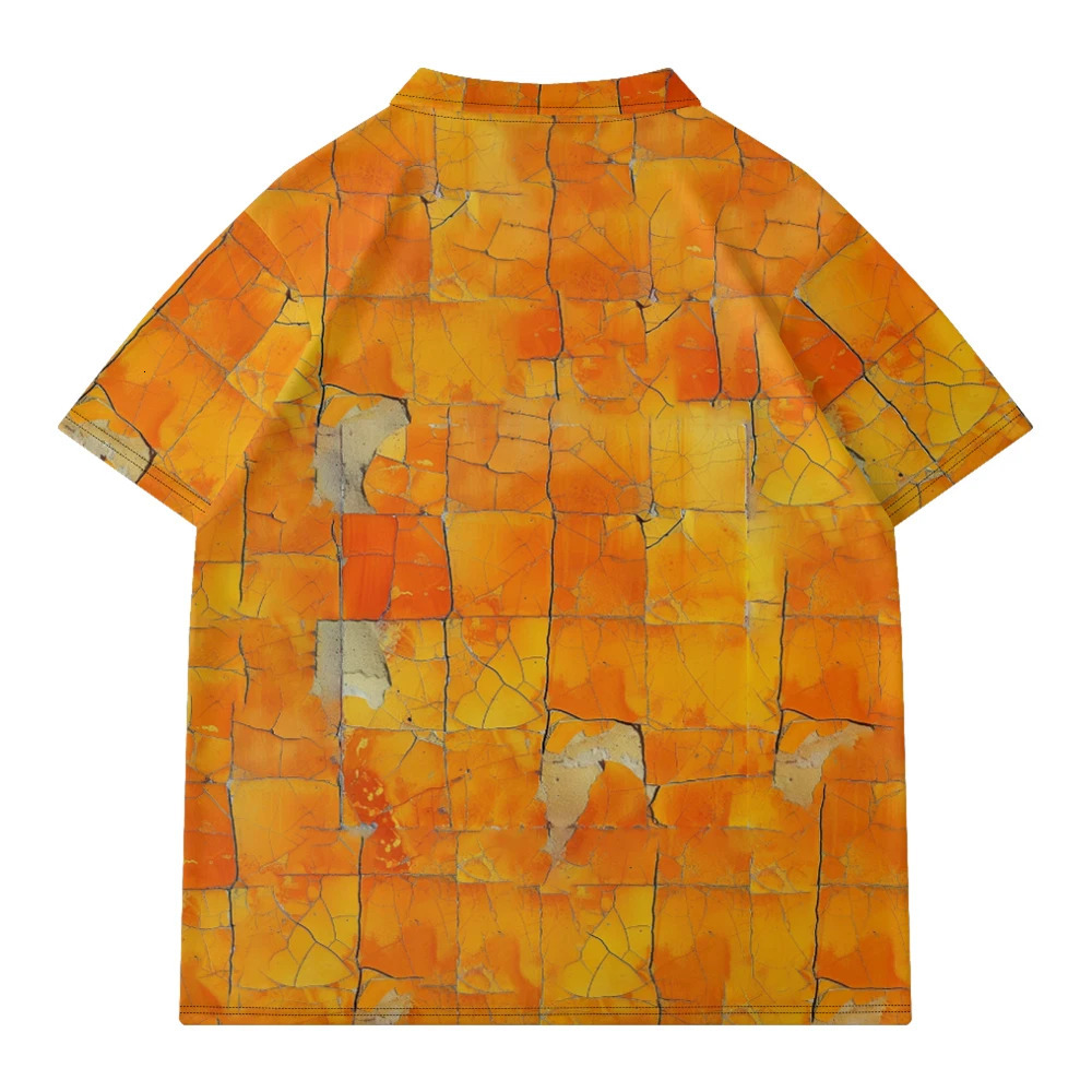 Summer plus mens polo shirt yellow checkered casual collar Tshirt summer mini elastic short sleeved top 250326