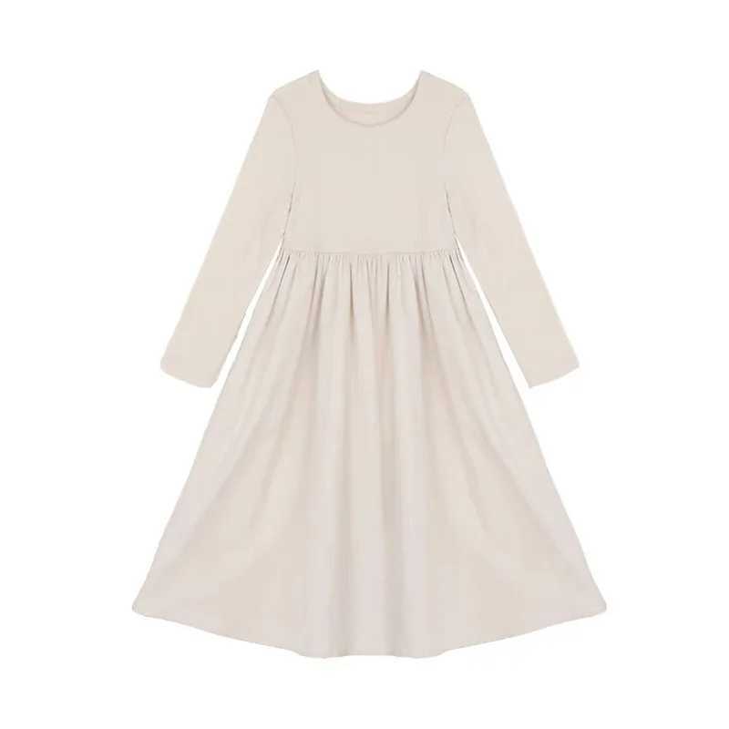 Girls Fashion Knitted Dress 2023 Autumn New Childrens Korean Edition Combination Design Art Long Sleeve Skiing W250326
