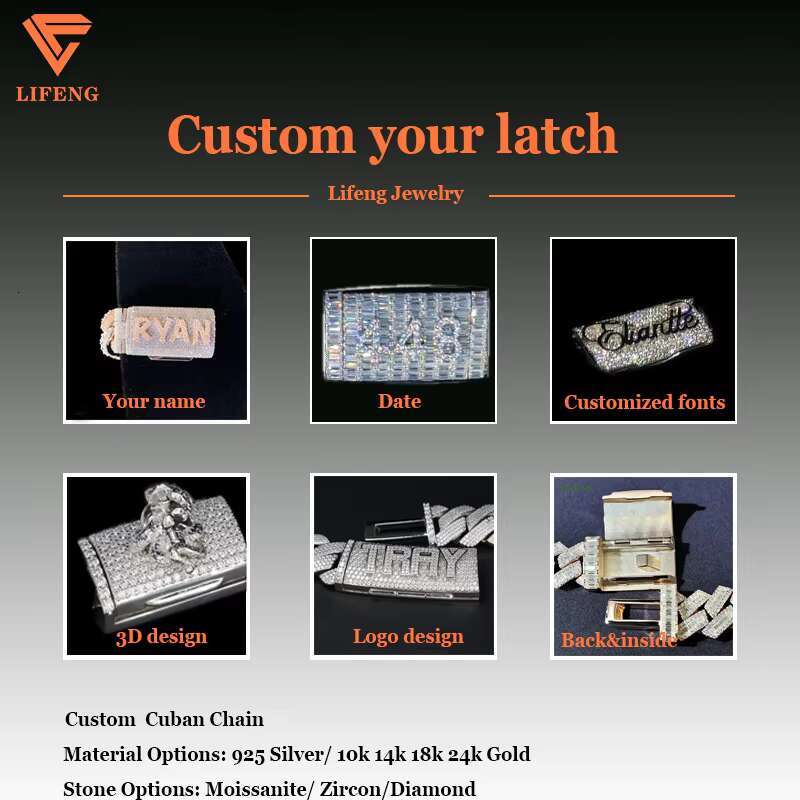 Custom 20mm 4-Rows 925 Sterling Silver Rose Gold Vvs Cuban Link Chain for Men Iced Out Hip Hop Diamond Moissanite Fine Necklaces