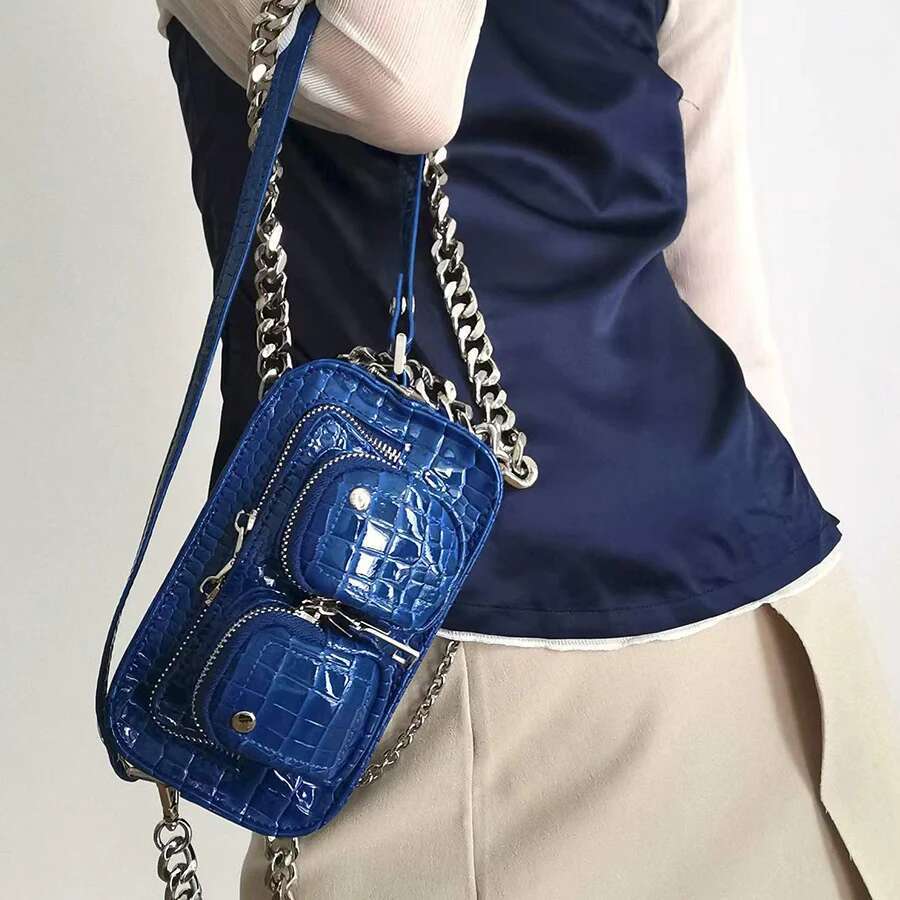 Brand Design Multi-Pocket Women's Leather Shoulder Bags Personality Messenger Handbags Female Chain Lipstick Phone Bag Tide