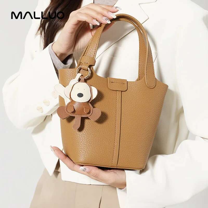 Women's Cowhide Genuine Leather Small Shoulder Bag Designer Handbags Ladies Bucket Tote Crossbody Mini Bags For Female