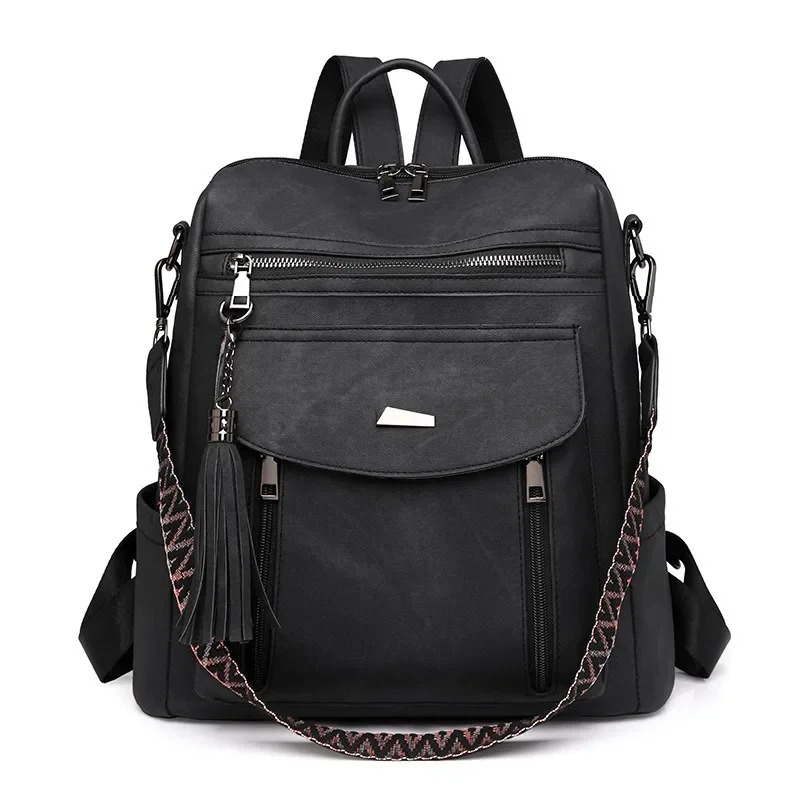Stylish PU Leather Diaper Backpack for Women - Multi-Functional Baby Bag with Changing Pad Insulated Pockets 250325