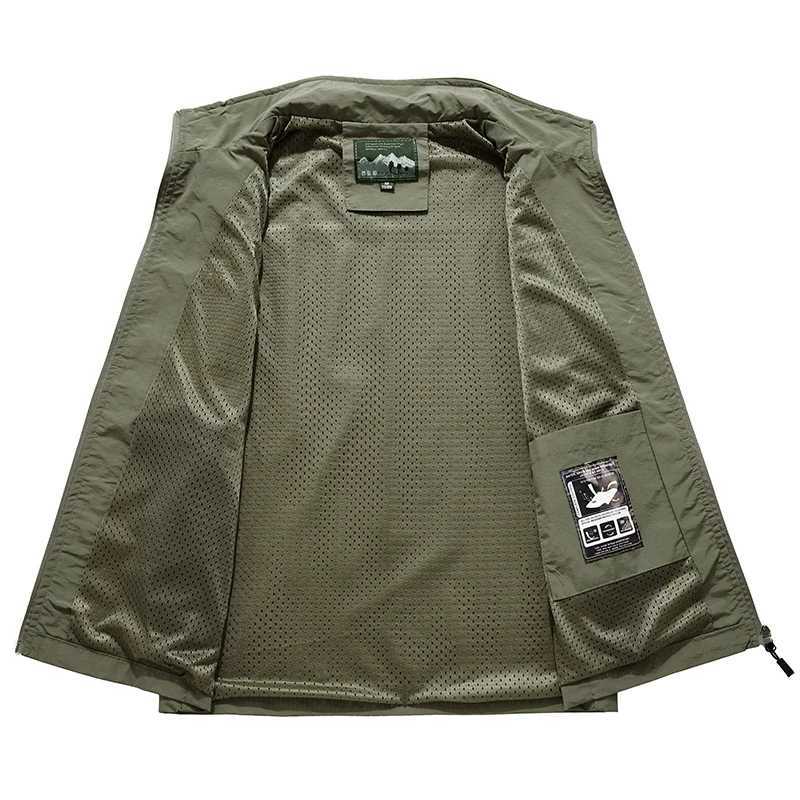 New Arrival Sleeveless vest mens summer breathable waist jacket with multiple pockets vest jacket mens outdoor fishing photography vest travel suit 8X