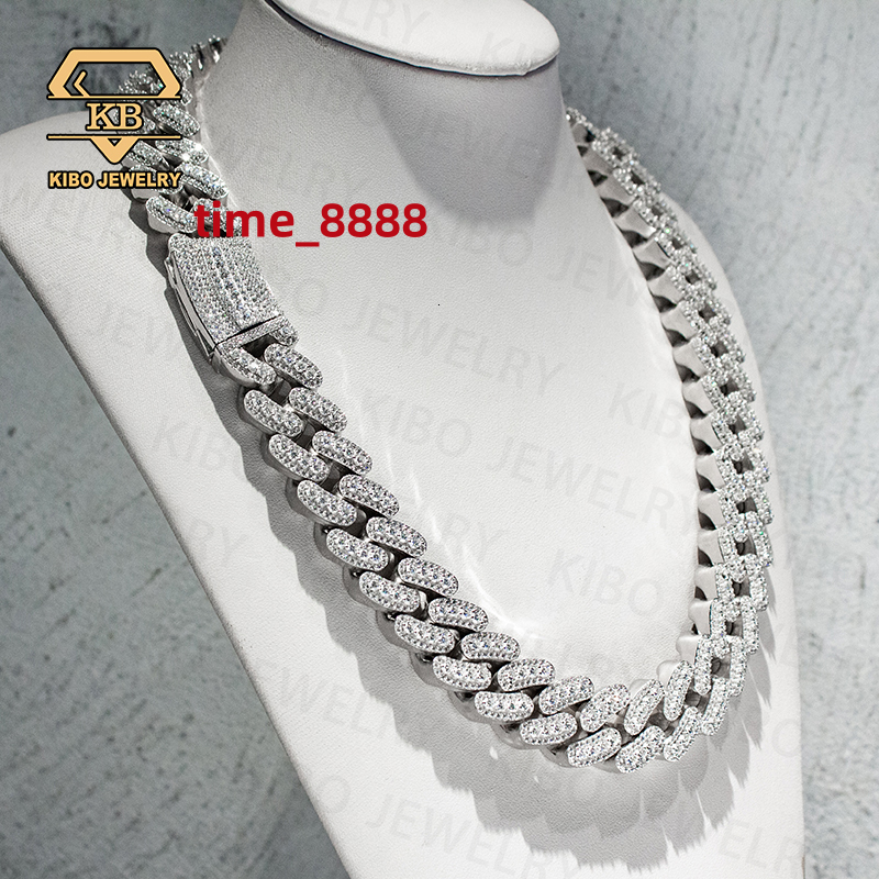 Big Chains VVS Moissanite 925 Sterling Silver 22mm Diamond Moissanite Heavy Hip Hop Jewelry Cuban Link Chain