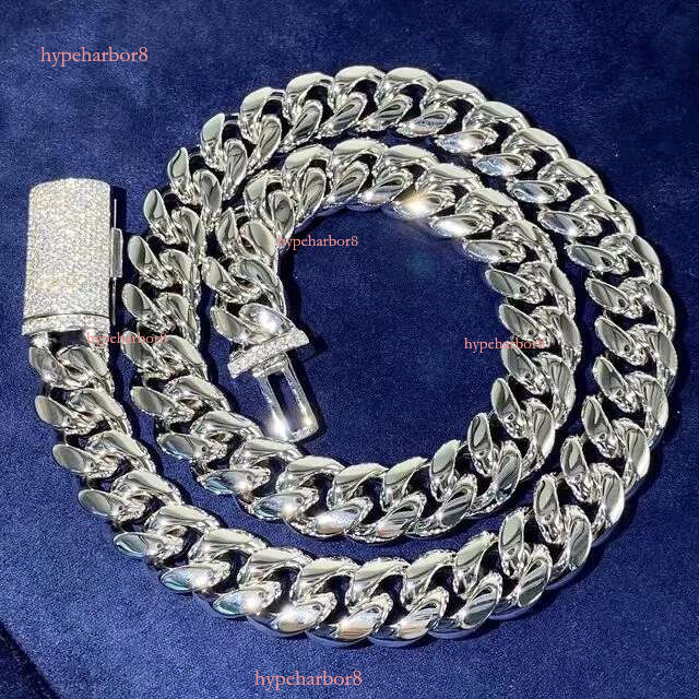 Vvs Moissanite Dia Sterg Sier Gold Iced Out Letter Necklace Cuban k Chain Hip Hop Custom Name Pendant