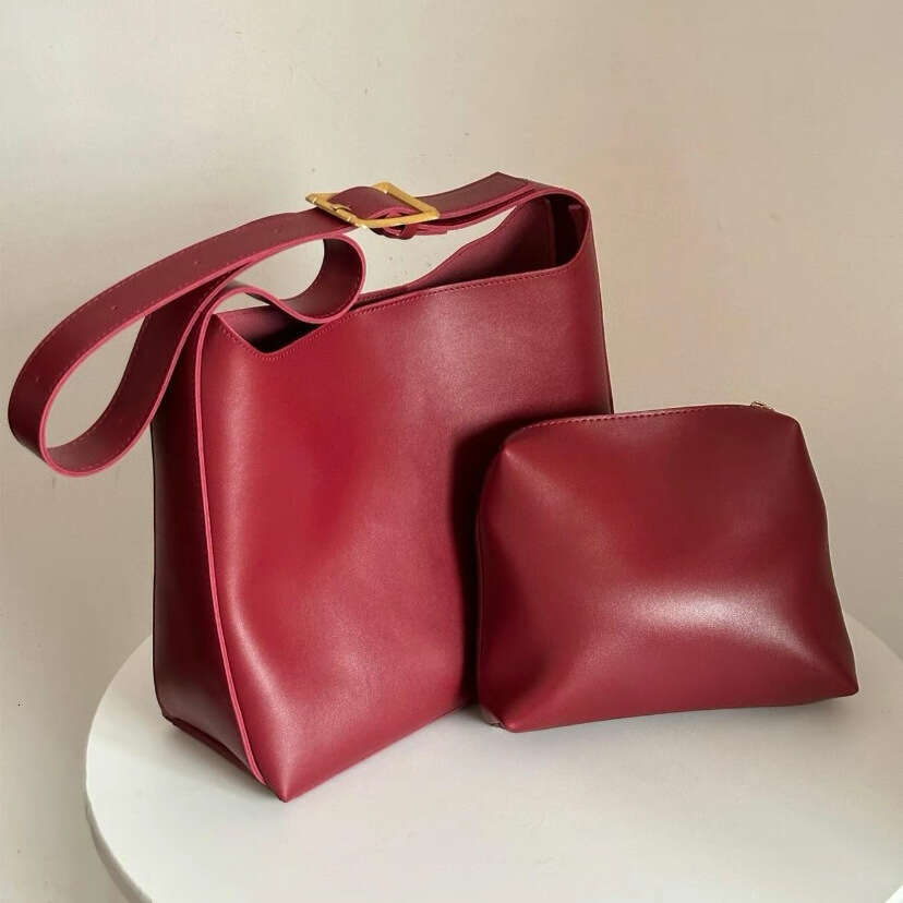 e0 Handbag New Fashion Versatile Bucket Large Capacity Simple Casual Two Piece Set Soft Collapse One Shoulder Crossbody Bag