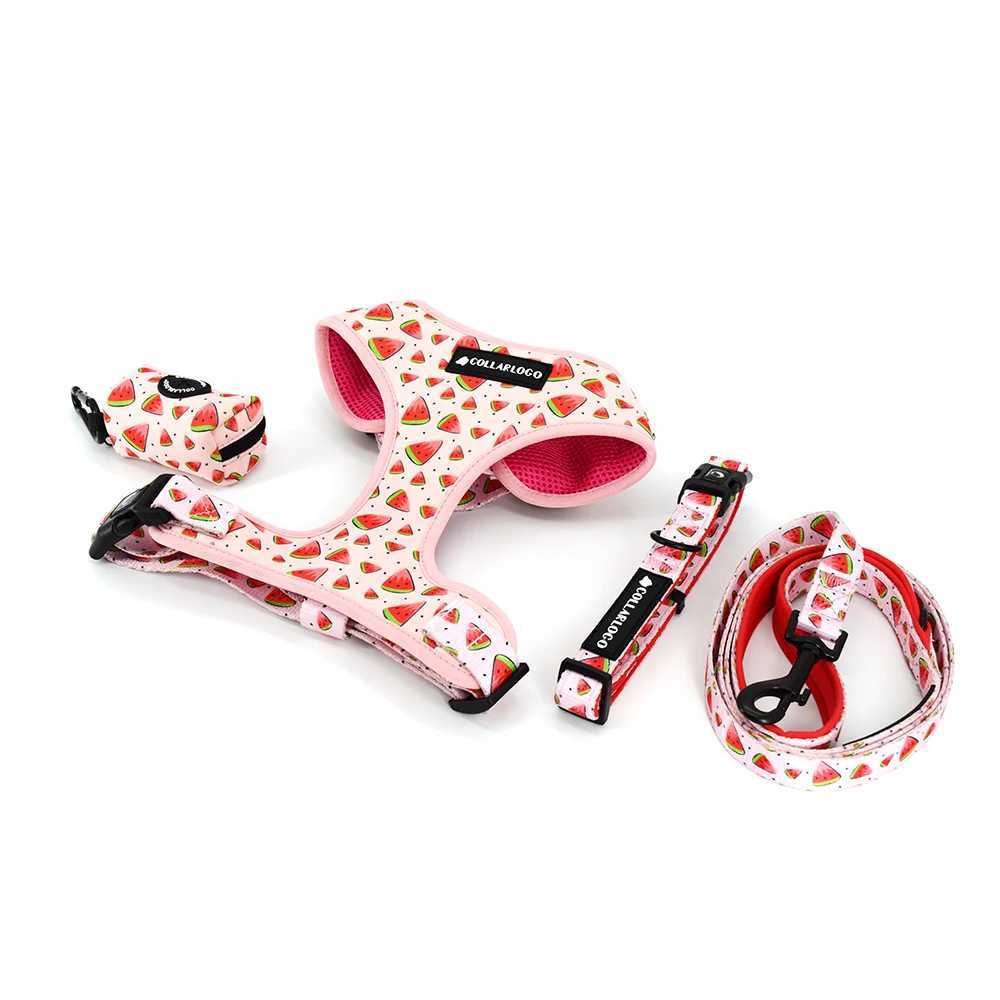 Adjustable pet dog collar durable soft and cute creative watermelon design belt chloroprene rubber safety pool bag dispenser X250326