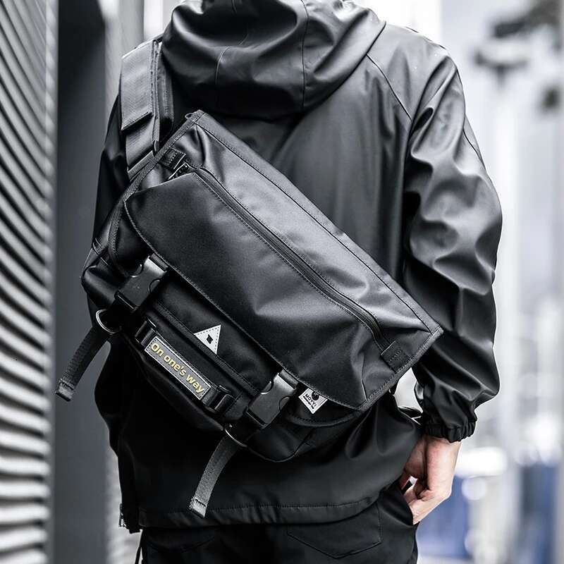 Men Motorcycle Cycg Messenger Bags Waterproof Big Crossbody Shoulder Personalized Hip Hop Street Travel Cross Bag Male