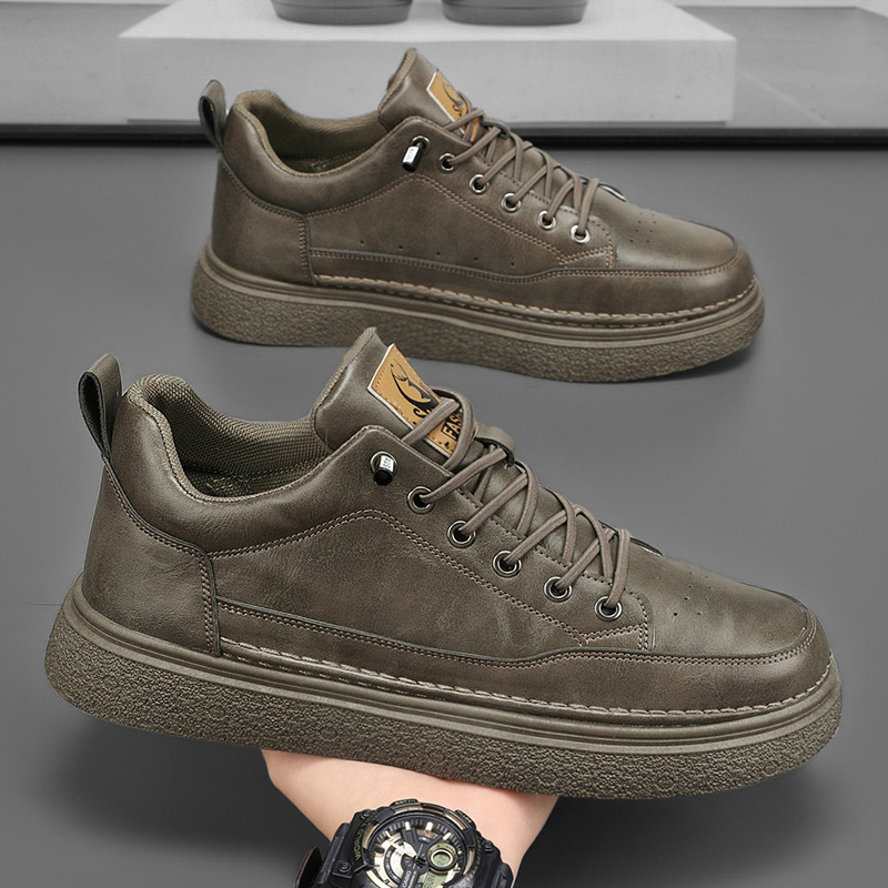 Designer High Top Spring New Outdoor Breathable Waterproof Anti Slip Men's Board Shoes Fashionable Multifunctional Black Leather Sports And Leisu
