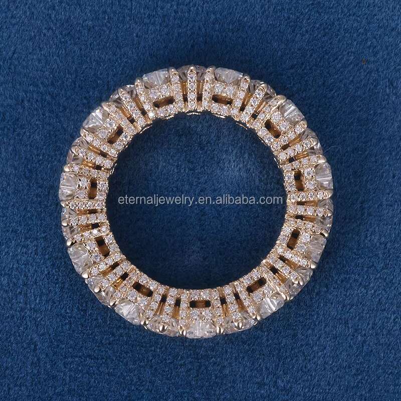 S925 Silver 10K 14K 18K Solid Gold Eternity Ring 4*4mm D VVS Heart Cut Moissanite Lab Grown Diamond Wedding Band Ring for Women