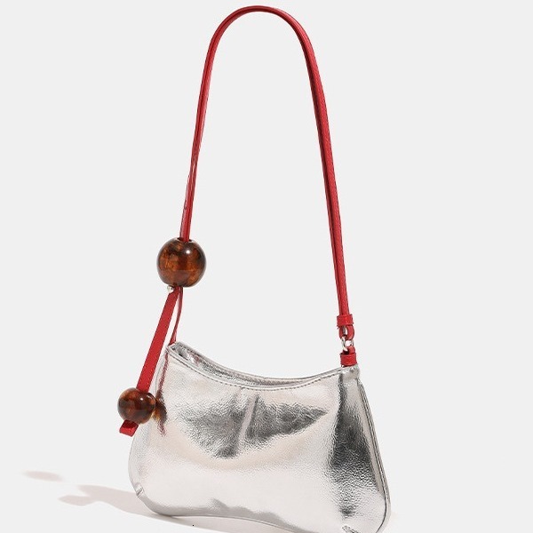 Silver Underarm Bag Women's Large Beaded 2024 Summer New High-grade Spice Girl Shoulder Crossbody Bag Trend