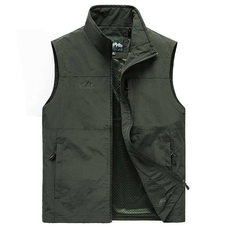 New Arrival Sleeveless vest mens summer breathable waist jacket with multiple pockets vest jacket mens outdoor fishing photography vest travel suit 8X