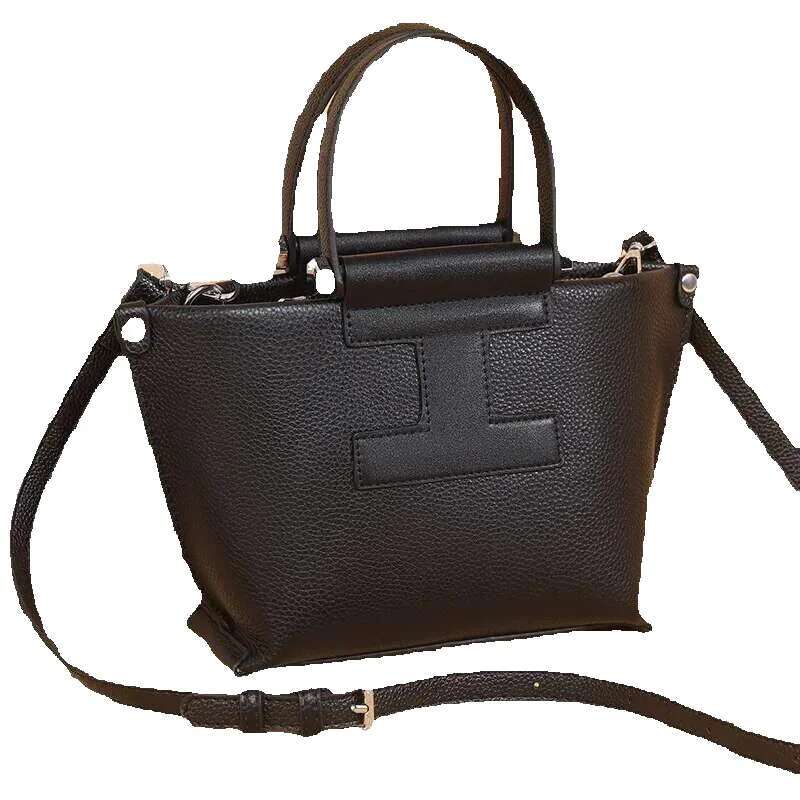Cowhide Women Tote High Quality Solid Enuine Leather Women's Shoulder Crossbody Bag Fashion Female Handbag Sac A Main
