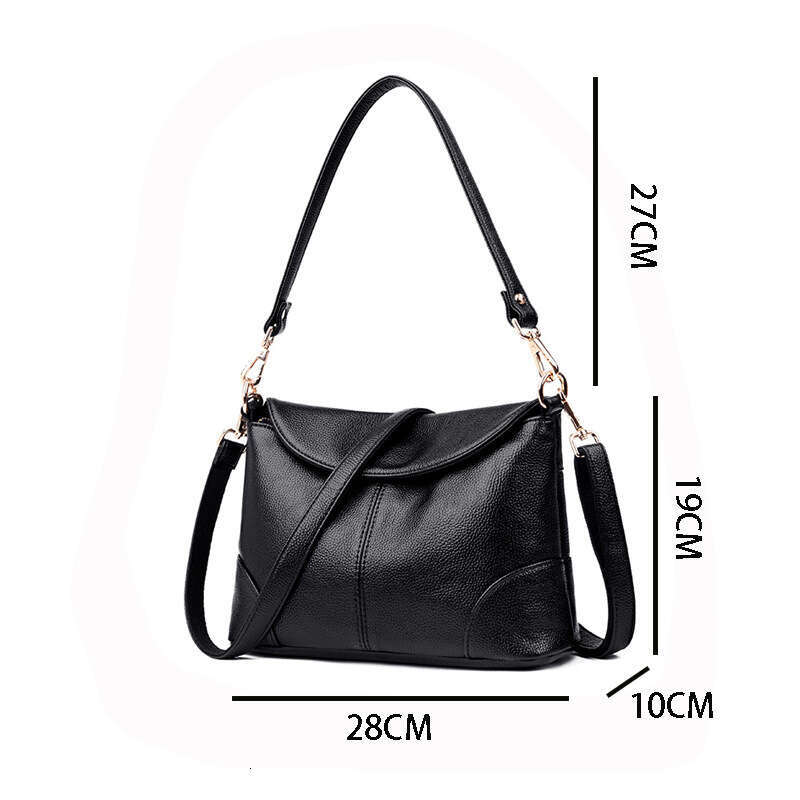 Bag women 2025 new fashion crossbody shoulder for middle-aged mothers, soft leather small square bag