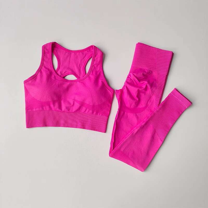 Women Yoga Pants New Seamless Sports Set Women S Quick Drying Fitness Shock Resistant Vest Running Yoga Suit Beautiful Back Bra Set