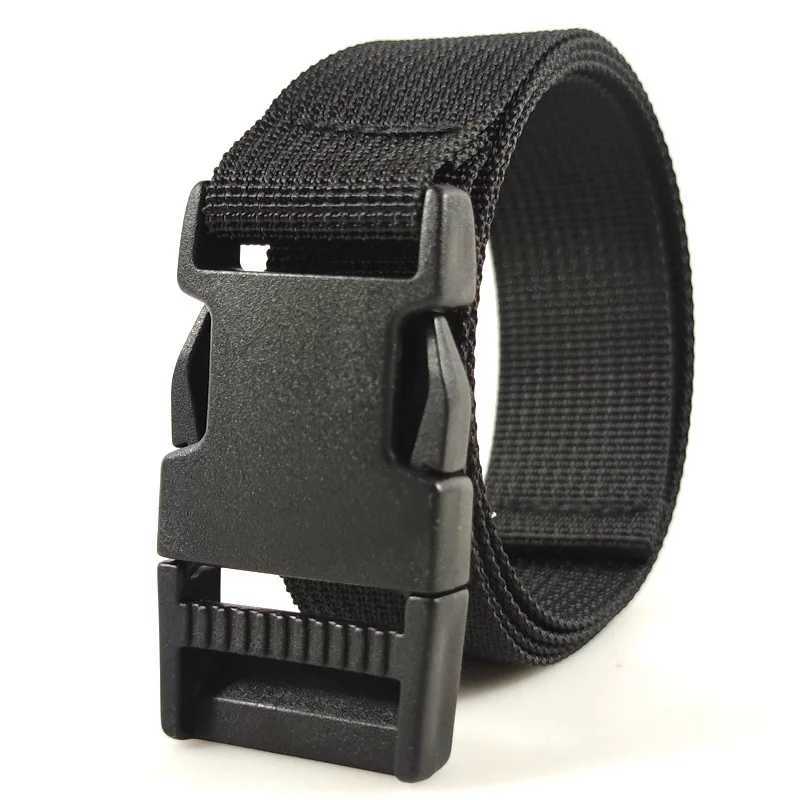 Plastic buckle nylon strap mens outdoor military training canvas strap 100/110/120cm available in black W250326