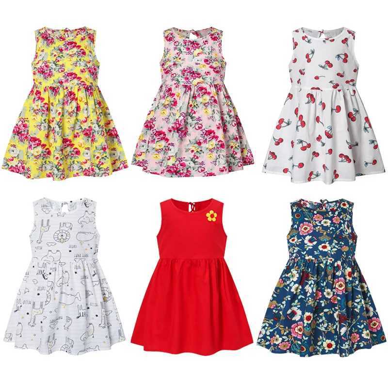 2023 Spring/Summer Girls Tank Top Dress Childrens Sleeveless Printed Princess Dress Baby Korean Version Floral Casual Sun Dress W250326