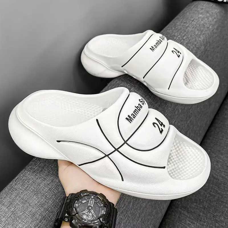 New Original Basketball Slippers For Men Slides Summer Sandal N-slip EVA Beach Shoes Soft Thick Soled Slidee Large Size36-47XJ250326