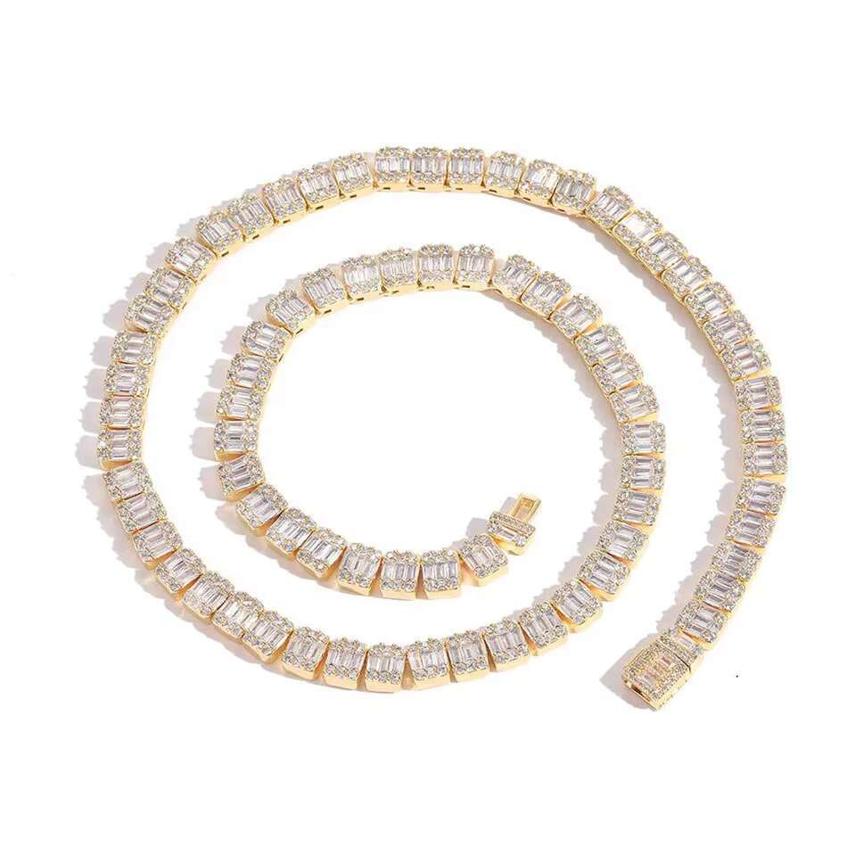 Moissanite VVS D Hip Hop Jewelry Fashion 925 Sliver Men Women Ice Out Zircon Diamonds Cuban Link Chain Choker Unisex Necklace