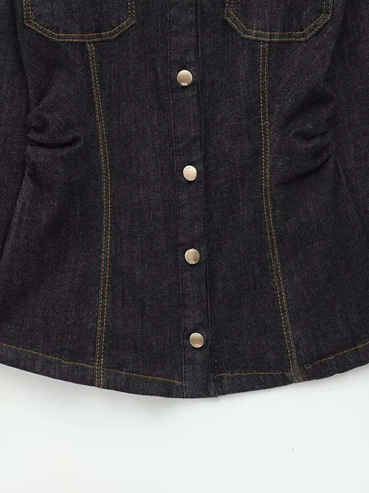 Chic Women's Vintage Denim Set Single Breasted Lapel Jacket With Waist Wide Leg Jeans Spring Fall High Street Casual Outfit