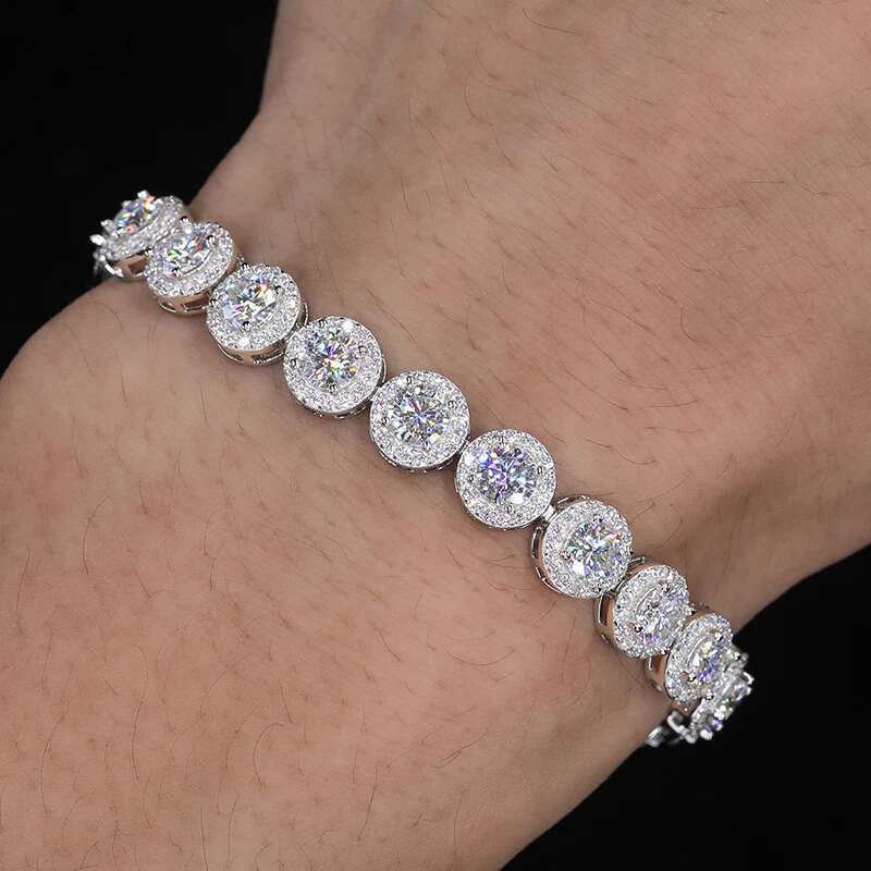 TUHE High Quality VVS1 Moissanite Classic Round Chain Necklace 925 Silver Unisex For Men Women Sterling Silver Luxury Gift