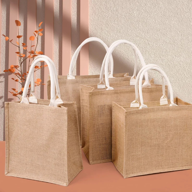 Minimum order of 10 pieces Linen handbag Eco-friendly sewing bag Cotton and linen storage canvas bag Gift bag printing 250325