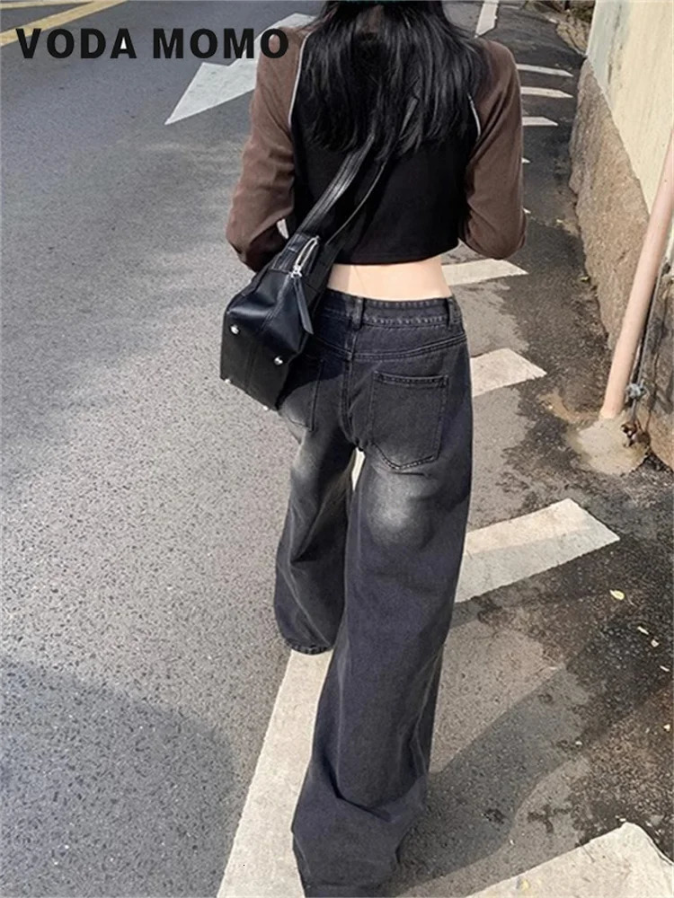 High Waist Streetwear Female Straight Leg Jeans Y2k Korean Basic Fashion Baggy Jeans Women Womens Pants Vintage Jeans Woman 250321