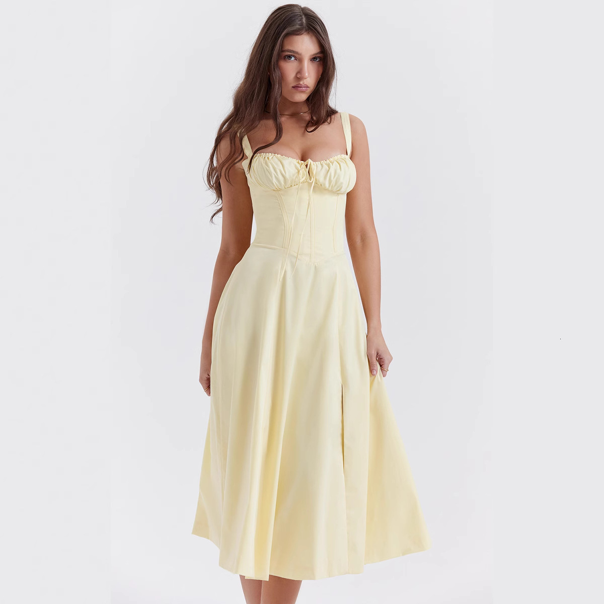 fashion strap skirt 2025 european and american summer new style floral print large swing dress with strap