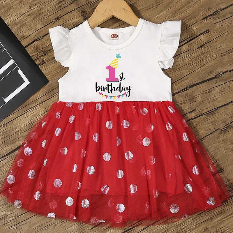Girl Birthday Cute Dress Birthday Number 1 2 3 4 5 6 Graphic Princess Dress Clothes Baby Girls Tulle Dress Casual Clothing W250326