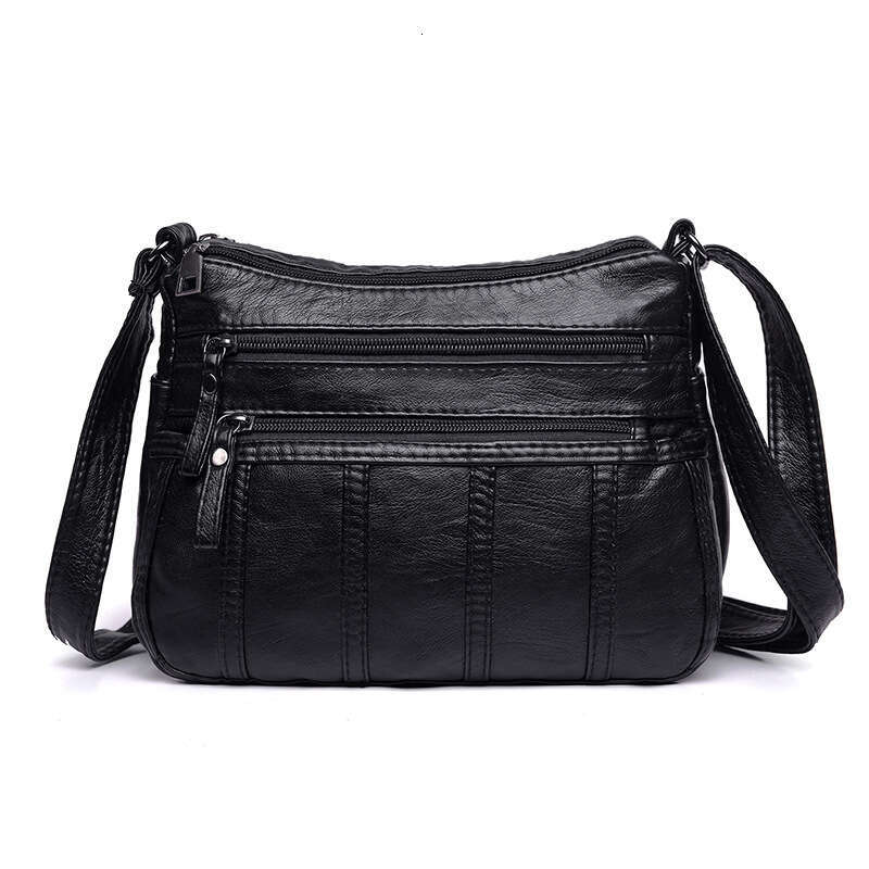 Single Shoulder Mom's 2020 New Washed Soft Leather Women's Large Capacity Middle aged and Elderly Crossbody Bag