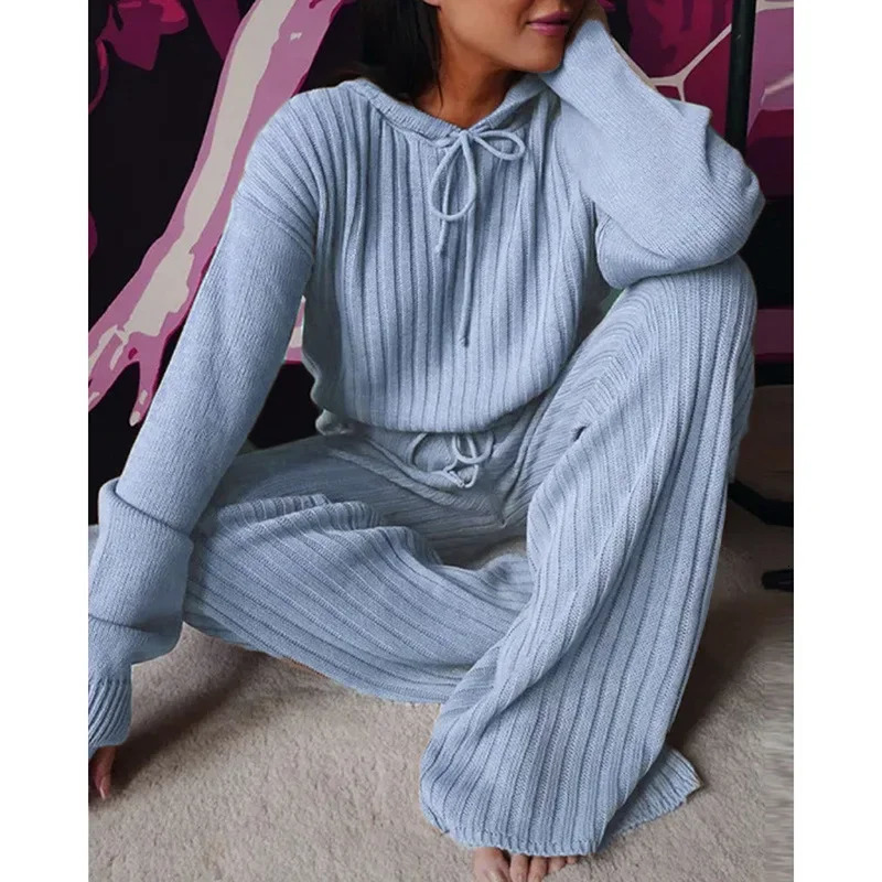 Womens retro fashion casual hooded track suit floor length casual clothing 250320