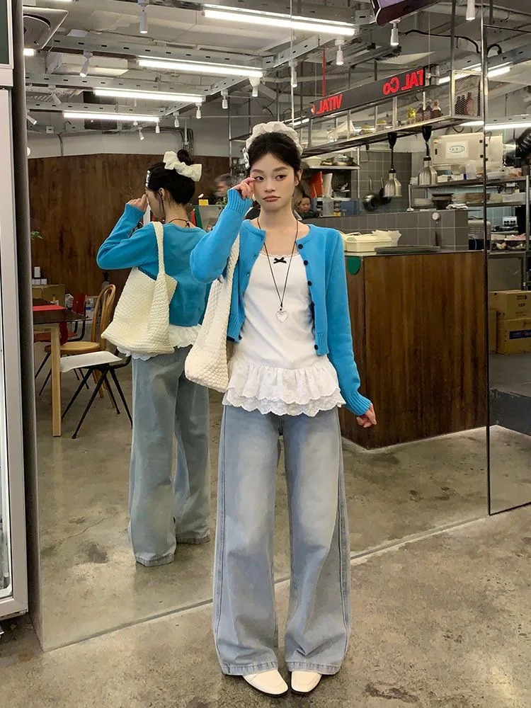 Bow Lace Patchwork Hem Shirt White Top Women Camisole Long Ruffle Sleeveless Spring Autumn Y2K Korean Kawaii Shirt Black 250321
