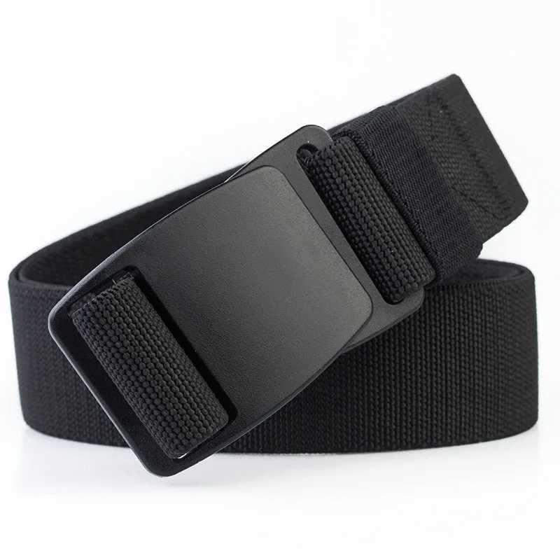 Tactical mens elastic strap black plastic buckle military adjustable outdoor shoulder strap plastic buckle leisure strap blue W250326