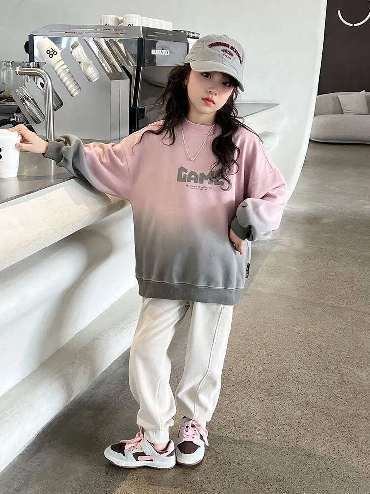 Ddmyshoesvip Girl Loose Pullover Hoodie Clothes For Teens Fashion Kids Sweatshirt Hoodies Casual Cool Years