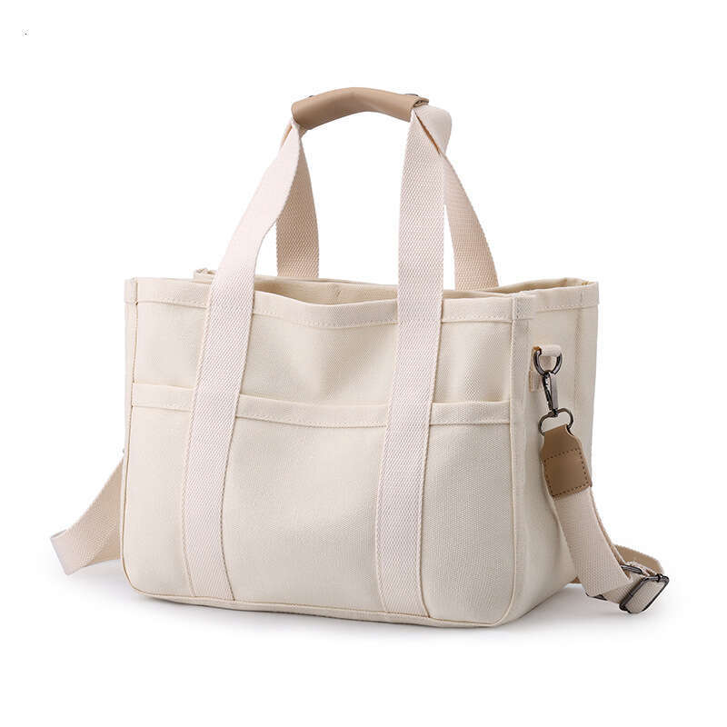 Handheld Thick Canvas 2024 New Multi functional Tote Shoulder Korean Mommy Crossbody Bag