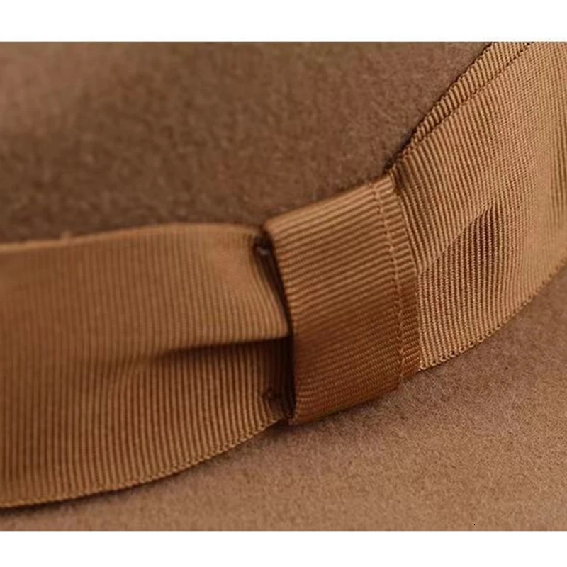 Black Fedora hat unisex wide brown jazz top hat autumn winter classic elegant Panama hat gentleman hat wholesale Chapeau 250325