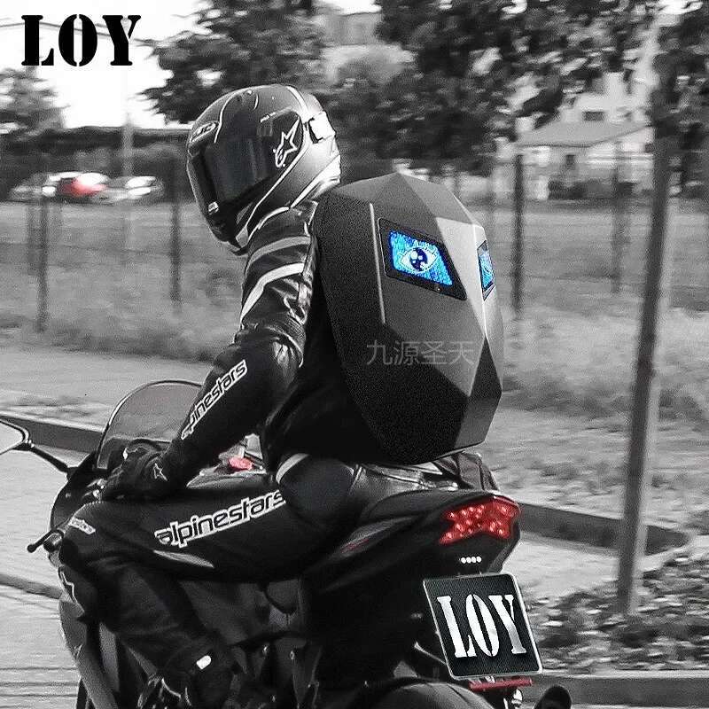 LED Locomotive Backpack Display Scree Business Travel Laptop Men Outdoor Expanded Motorcycle Cycg Backpack For Woman