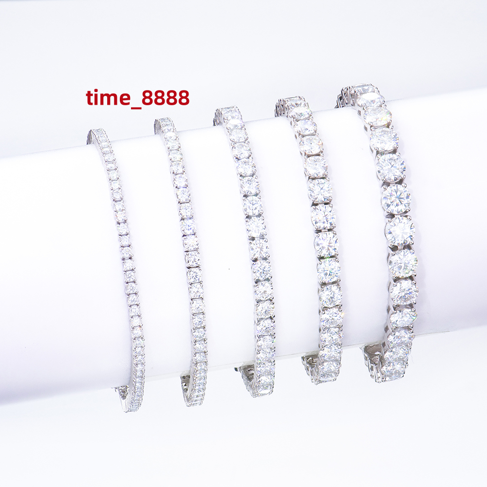 Factory Price Wholesale Men Womenhiphop Jewelry 925 Sterling Silver Gra Vvs Diamond Mossanite Moissanite Tennis Chain Bracelet